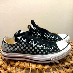 Converse All Star, black and white dot, low ankle- women’s size 7